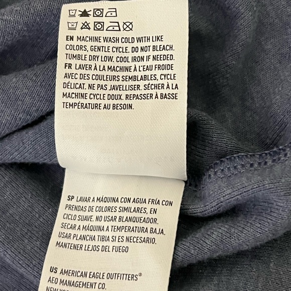 American Eagle | Blue scoop neck short sleeve cotton blend crop top size… - Picture 9 of 9